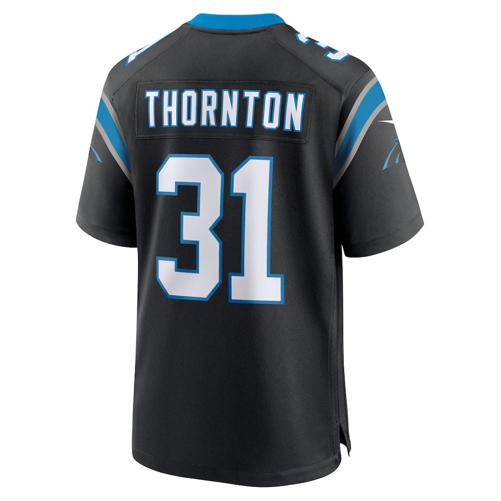 C.Panthers #31 Corey Thornton Black Team Game Stitched Football Jerseys