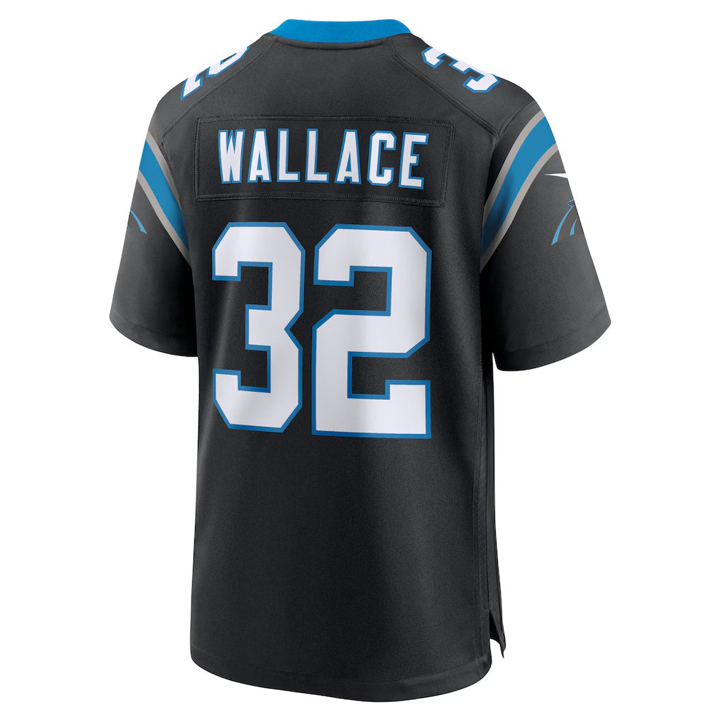 C.Panthers #32 Trevin Wallace Black Team Game Stitched Football Jerseys