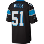 C.Panthers #51 Sam Mills Mitchell & Ness Black Legacy Replica Stitched Football Jerseys