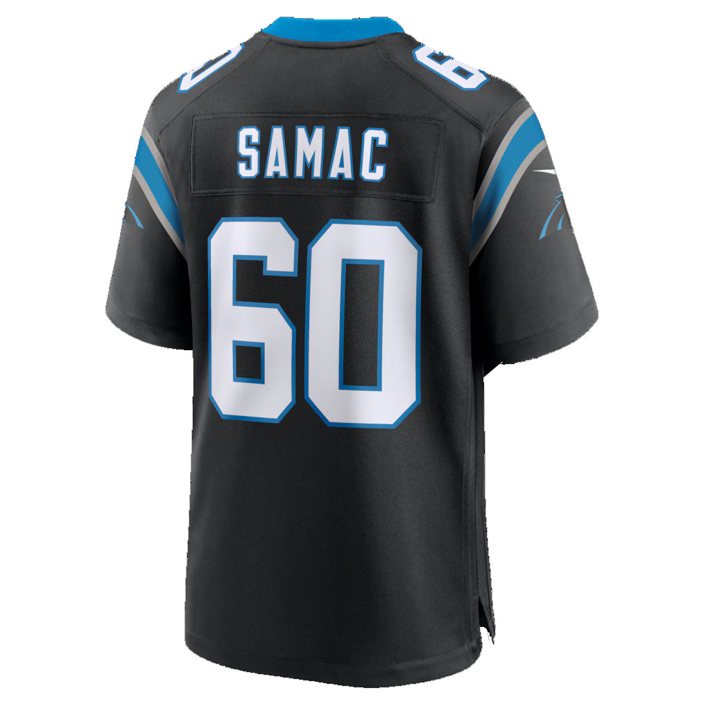 C.Panthers #60 Nick Samac Black Team Game Stitched Football Jerseys