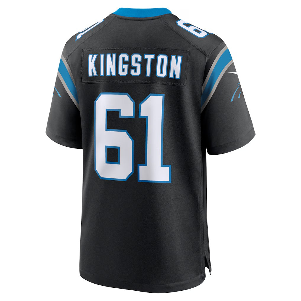 C.Panthers #61 Jarrett Kingston Black Game Stitched Football Jerseys