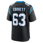 C.Panthers #63 Austin Corbett Black Team Game Stitched Football Jerseys