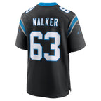 C.Panthers #63 Rasheed Walker Black Team Game Stitched Football Jerseys