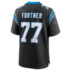 C.Panthers #77 Luke Fortner Black Team Game Stitched Football Jerseys