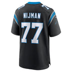 C.Panthers #77 Yosh Nijman Black Game Stitched Football Jerseys