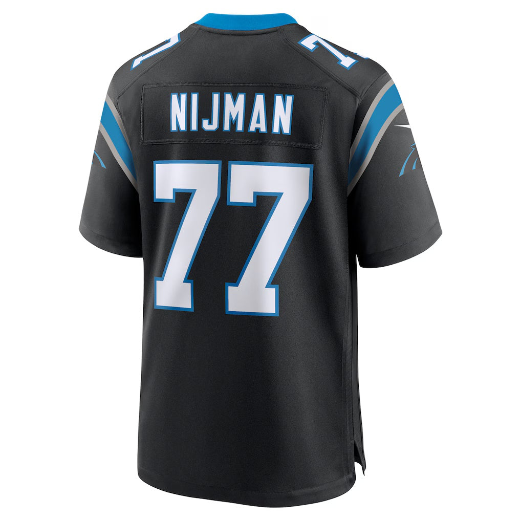 C.Panthers #77 Yosh Nijman Black Game Stitched Football Jerseys