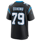 C.Panthers #79 Ikem Ekwonu Black Game Stitched Football Jerseys