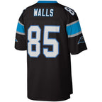 C.Panthers #85 Wesley Walls Mitchell & Ness Black Legacy Replica Stitched Football Jerseys