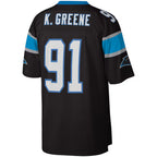 C.Panthers #91 Kevin Greene Mitchell & Ness Black Legacy Replica Stitched Football Jerseys
