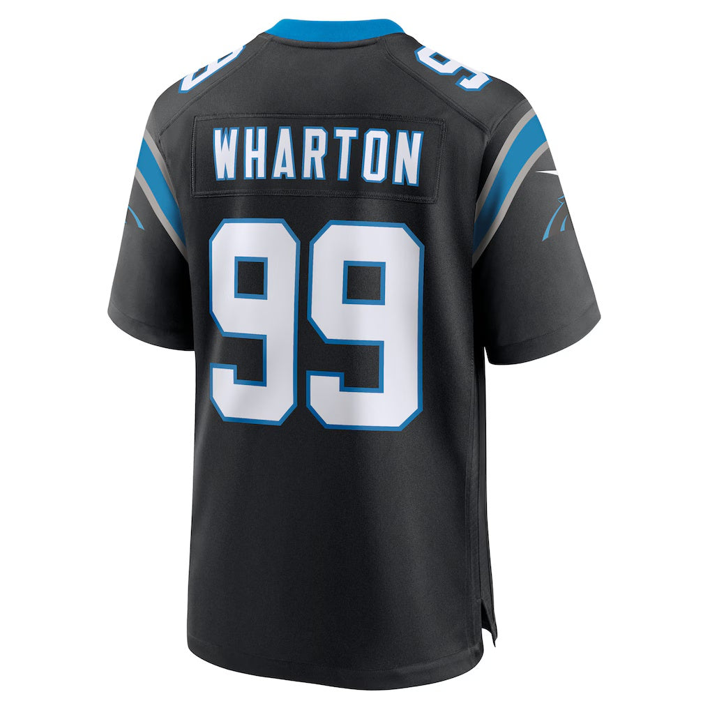 C.Panthers #99 Tershawn Wharton Black Team Game Stitched Football Jerseys