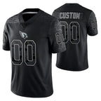 Custom A.Cardinals ACTIVE PLAYER Black Reflective Limited Stitched Football Jerseys