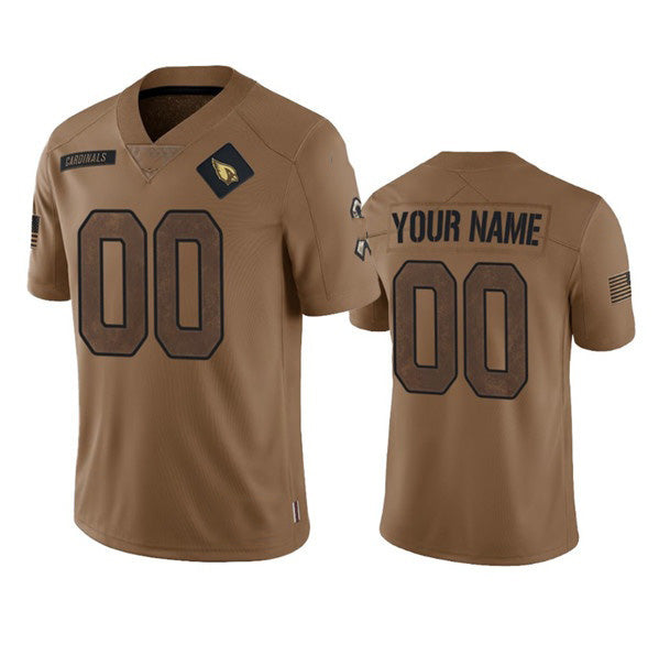 Custom A.Cardinals Active Player 2023 Brown Salute To Service Limited Stitched Football Jerseys