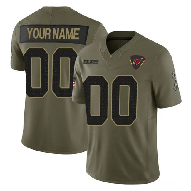 Custom A.Cardinals Active Player Olive 2025 F.U.S.E. Salute to Service Limited Stitched Football Jerseys