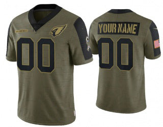 Custom A.Cardinals Olive ACTIVE PLAYER 2021 Salute To Service Limited Stitched Football Jerseys