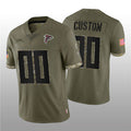 Custom A.Falcons ACTIVE PLAYER 2022 Olive Salute To Service Limited Stitched Football Jerseys