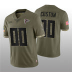 Custom A.Falcons ACTIVE PLAYER 2022 Olive Salute To Service Limited Stitched Football Jerseys