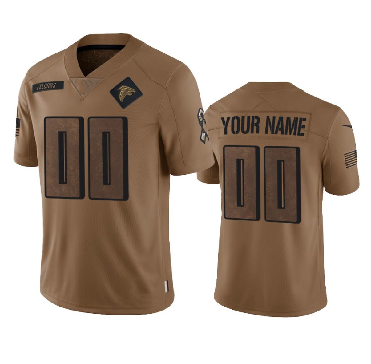 Custom A.Falcons Active Player 2023 Brown Salute To Setvice Limited Stitched Football Jerseys