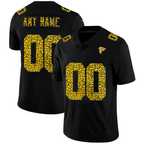 Custom A.Falcons Black Leopard Print Fashion Vapor Limited Stitched Football Jerseys