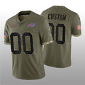 Custom B.Bills ACTIVE PLAYER 2022 Olive Salute To Service Limited Stitched Football Jerseys