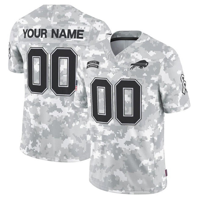 Custom B.Bills Active Player 2024 F.U.S.E Arctic Camo Salute To Service Limited Stitched Football Jerseys