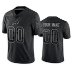 Custom B.Bills Active Player Black Reflective Limited Stitched Football Jerseys