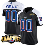 Custom B.Bills Active Player Black White 2023 F.U.S.E. AFC East Champions Ptach Stitched Football Jerseys