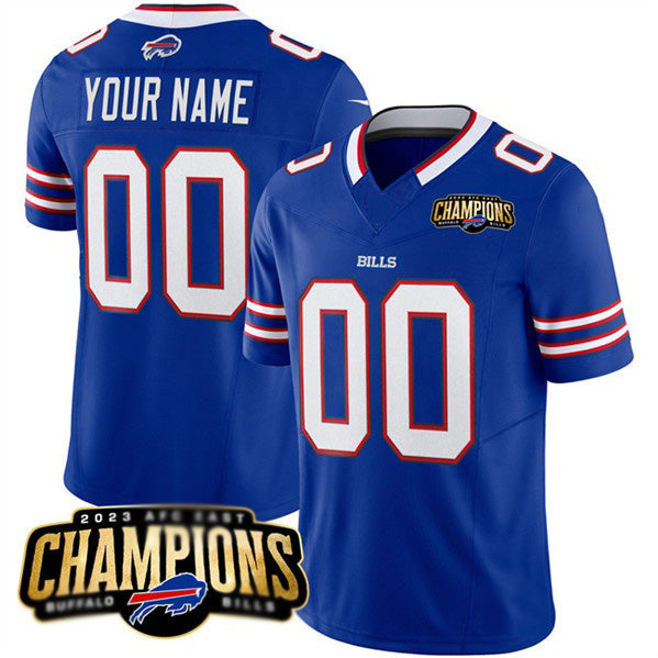 Custom B.Bills Active Player Blue 2023 F.U.S.E. AFC East Champions Ptach Stitched Football Jerseys