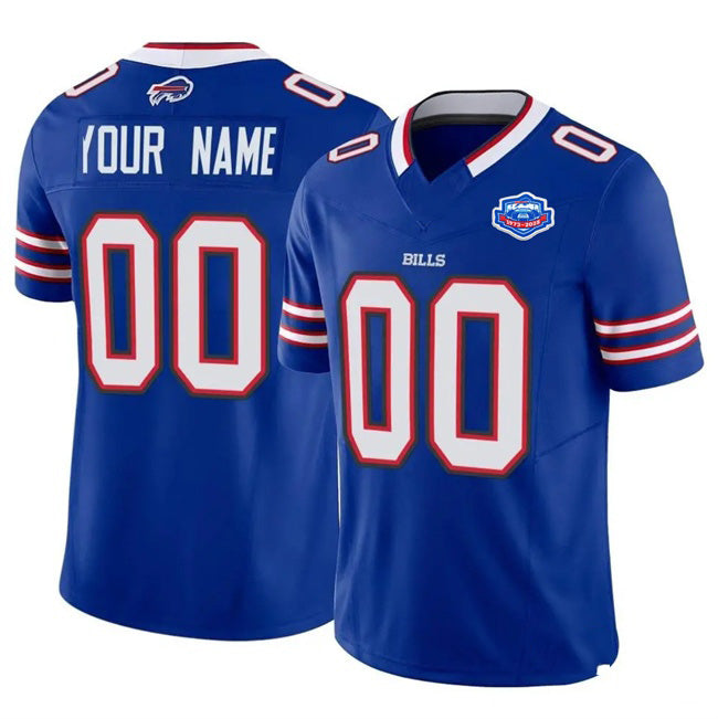 Custom B.Bills Active Player Blue 2025 F.U.S.E. With Farewell Patch Vapor Untouchable Limited Stitched Football Jerseys
