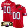 Custom B.Bills Active Player Red 2023 F.U.S.E. AFC East Champions Ptach Stitched Football Jerseys