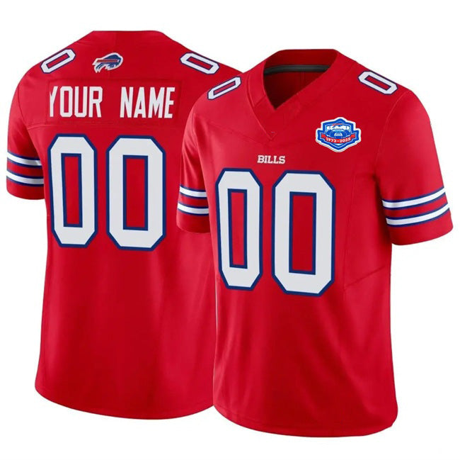 Custom B.Bills Active Player Red 2025 F.U.S.E. With Farewell Patch Vapor Untouchable Limited Stitched Football Jerseys