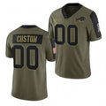 Custom B.Bills Olive ACTIVE PLAYER 2021 Salute To Service Limited Stitched Football Jerseys