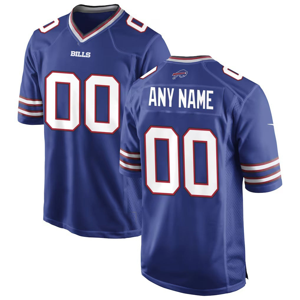 Custom B.Bills Royal Game Stitched Football Jerseys