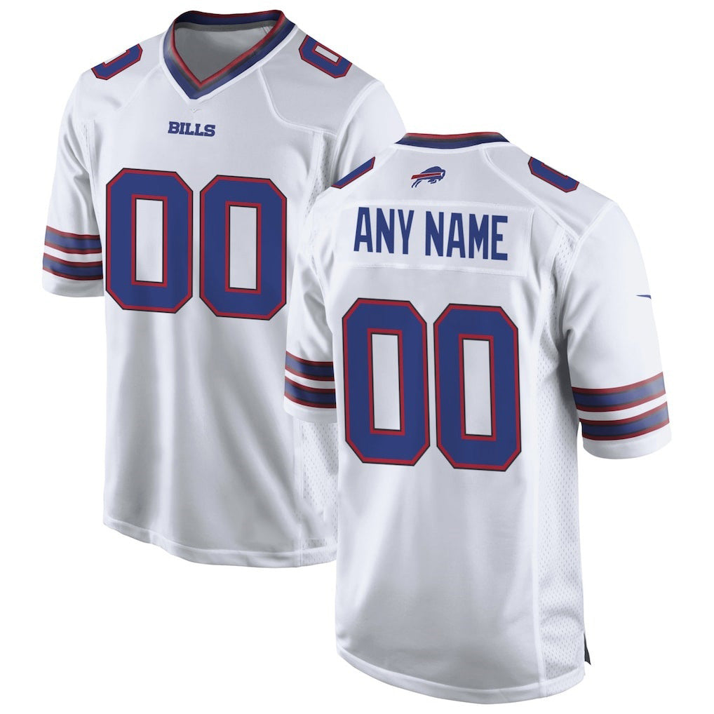 Custom B.Bills White Game Stitched Football Jerseys