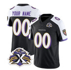 Custom B.Ravens Active Player Black White 2023 F.U.S.E With Patch Throwback Vapor Limited Stitched Football Jerseys