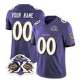 Custom B.Ravens Active Player Purple 2023 F.U.S.E With Patch Throwback Vapor Limited Stitched Football Jerseys