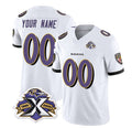 Custom B.Ravens Active Player White 2023 F.U.S.E With Patch Throwback Vapor Limited Stitched Football Jerseys