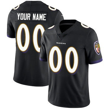 Custom B.Ravens Black Vapor Untouchable Player Limited Stitched Football Jerseys
