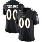 Custom B.Ravens Black Vapor Untouchable Player Limited Stitched Football Jerseys