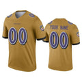Custom B.Ravens Gold Inverted Legend Stitched Football Jerseys