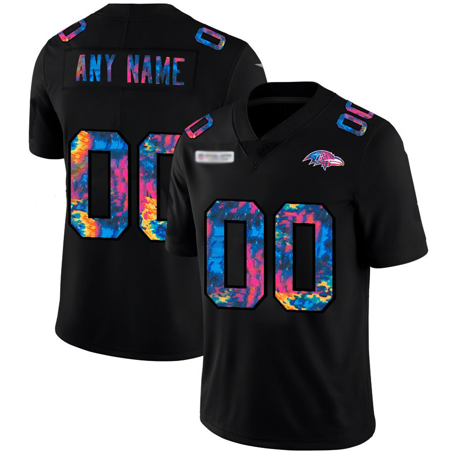 Custom B.Ravens Multi-Color Black 2020 Crucial Catch Vapor Untouchable Limited Stitched Football Jerseys