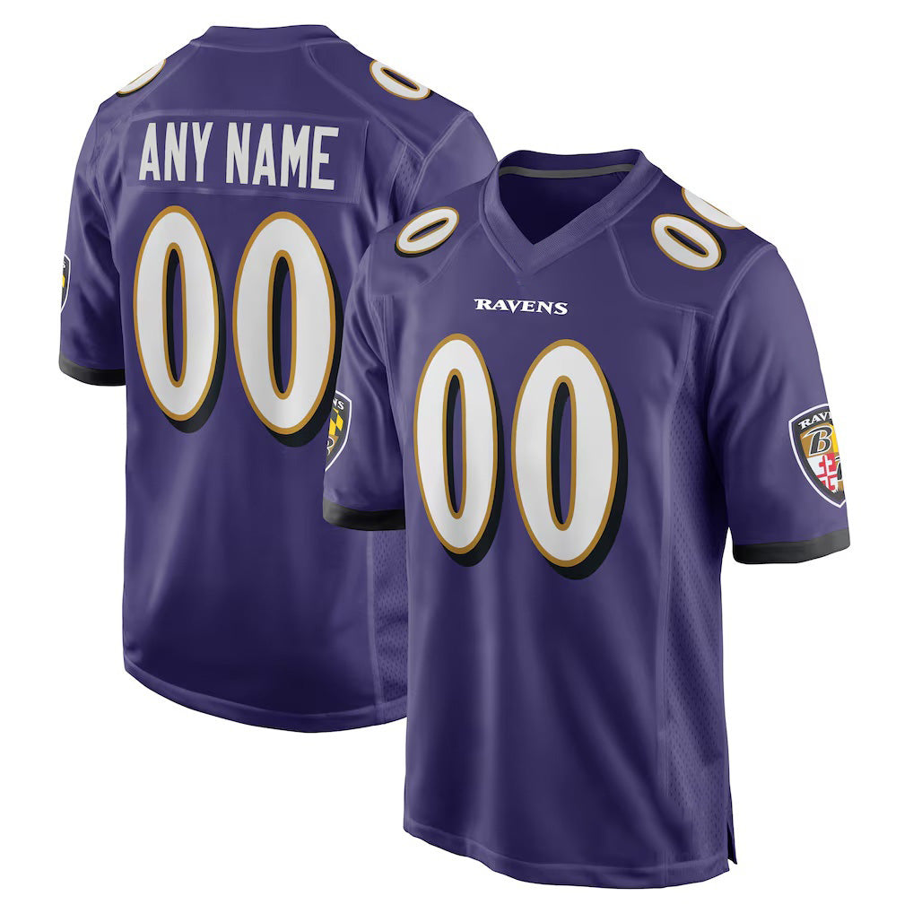 Custom B.Ravens Purple Game Stitched Football Jerseys