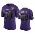 Custom B.Ravens Purple Team 25th Season Golden Limited Stitched Football Jerseys