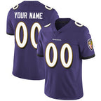 Custom B.Ravens Purple Vapor Untouchable Player Limited Stitched Football Jerseys