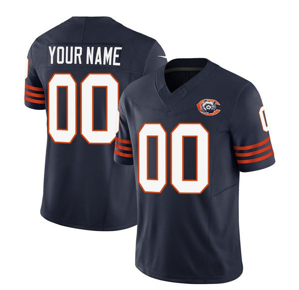 Custom C.Bears Active Player 2023 F.U.S.E. Navy Throwback Limited Stitched Football Jerseys