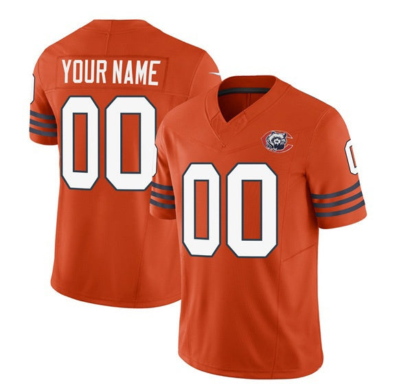 Custom C.Bears Active Player 2023 F.U.S.E. Orange Throwback Limited Stitched Football Jerseys
