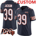 Custom C.Bears Navy Blue Team Color 100th Season Vapor Limited Stitched Football Jerseys