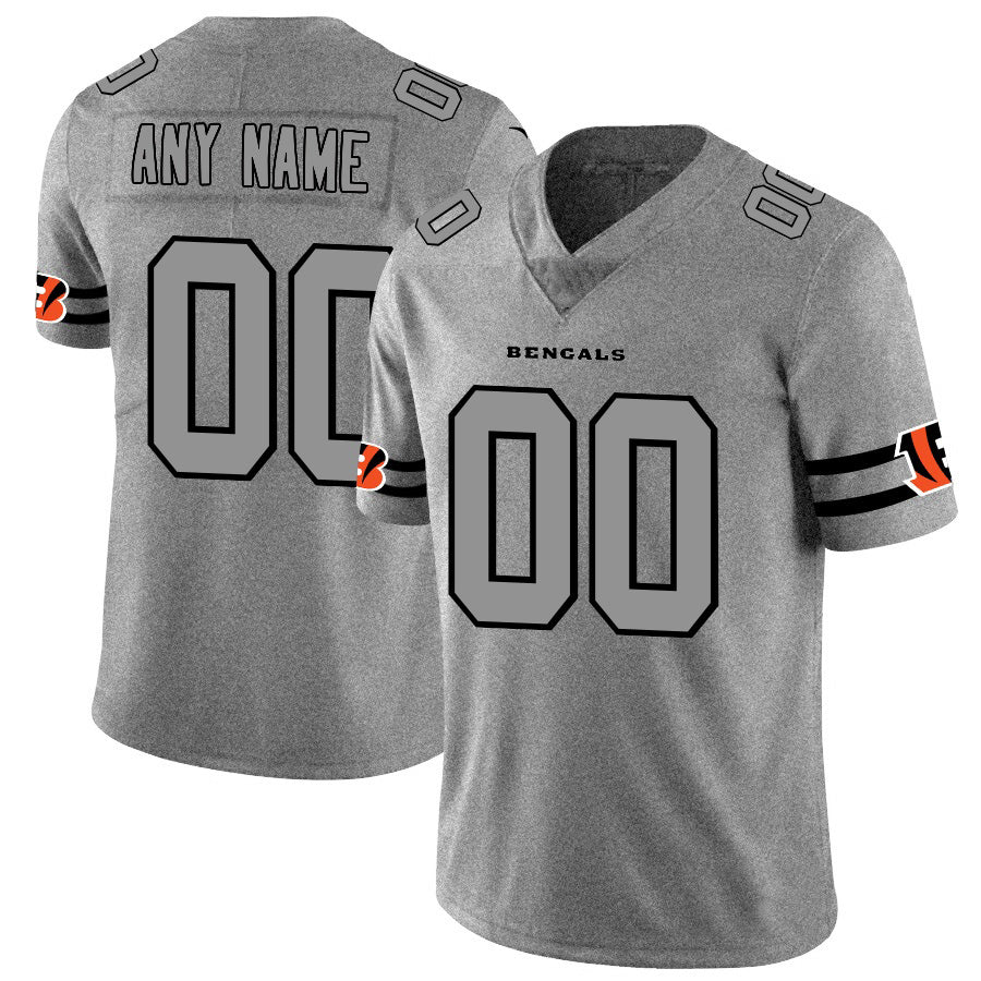 Custom C.Bengals 2019 Gray Gridiron Gray Vapor Untouchable Limited Stitched Football Jerseys