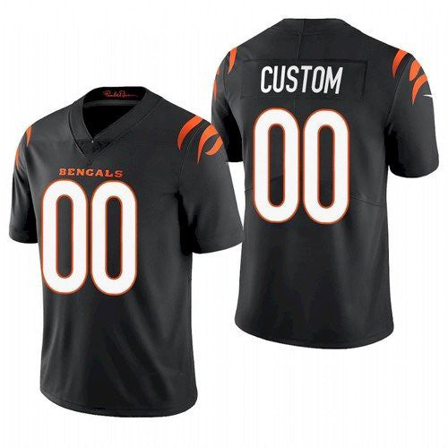 Custom C.Bengals 2021 Black Vapor Untouchable Limited Stitched Football Jerseys