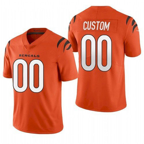Custom C.Bengals 2021 New Orange Vapor Untouchable Limited Stitched Football Jerseys