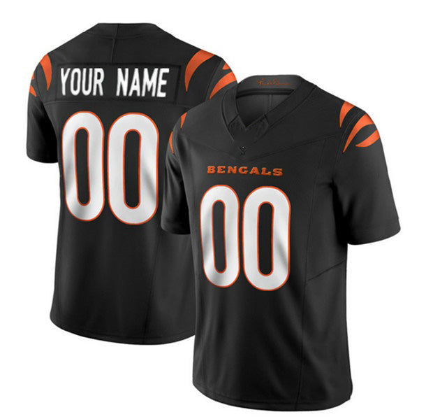 Custom C.Bengals Active Player 2023 F.U.S.E. Black Vapor Untouchable Limited Stitched Football Jerseys